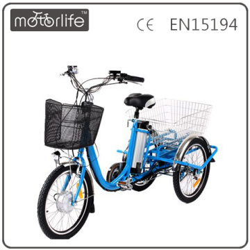 MOTORLIFE / OEM marca EN15194 36v 250w bicicleta eléctrica de 3 ruedas, triciclo usado para la venta